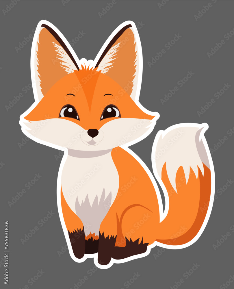 Obraz premium Cute fox cartoon