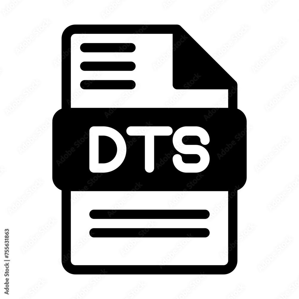 Dts file icon. Audio format symbol Solid icons, Vector illustration. can be used for website interfaces, mobile applications and software Dts file icon. Audio format symbol Solid icons, Vector illustration. can be used for website interfaces, mobile applications and software