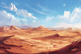 Endlose Weite: Illustration der Wüstenlandschaft