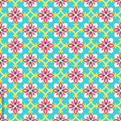 Singapore Peranakan seamless pattern, seamless tile, floral background, Peranakan culture, Nyonya motifs, Nyonya pattern