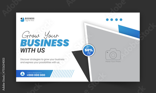 Corporate business YouTube thumbnail and web banner design template, modern creative gaming thumbnail for gaming video promotion and live video streaming abstract red color shape on white background