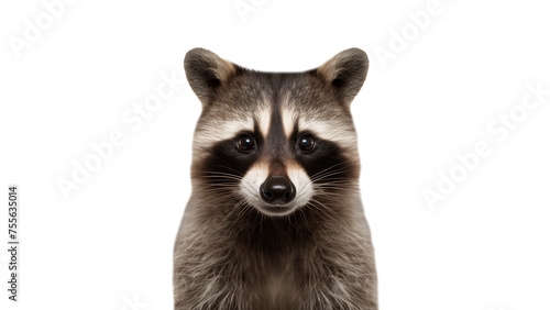 Raccoon animal cut out. Isolated raccoon animal on transparent background