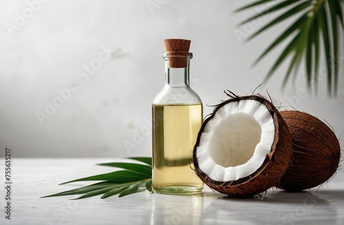 Coconut Oil Background with Copy Space 