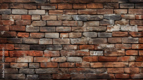 Old brick wall from a stone--