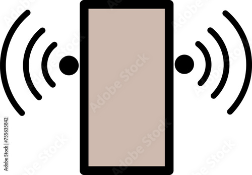 phone mobile ringing smartphone alarming Glyph,black simple flat - vector illustration.