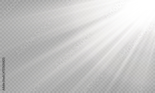 Light Vector with Sun Glare. Sun, Sunrays, and Glare in PNG Format. Gold Flare and Glare.