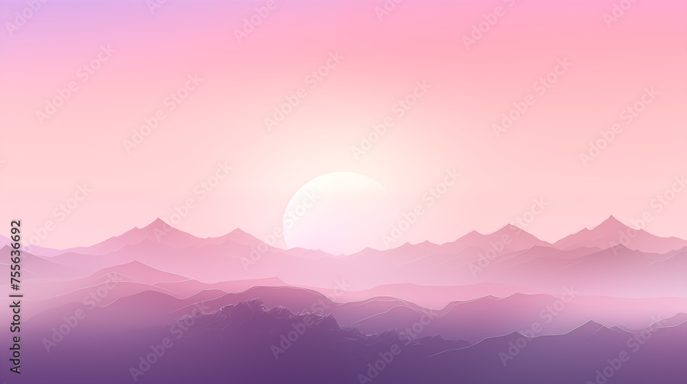 Pastel Dawn: A Tranquil Mountain Morning