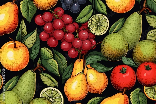  fruit illustration seamless pattern © yuntunen