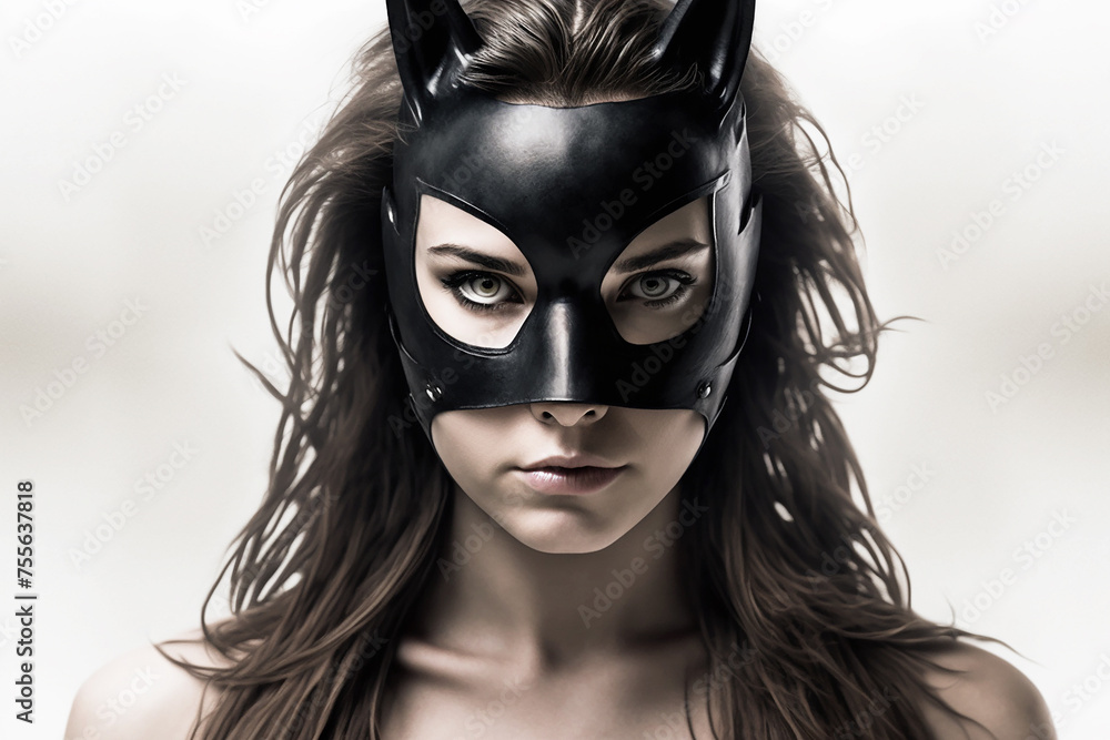 Portrait, Sexy girl in a rabbit mask. Portrait, Sexy girl in a rabbit mask.