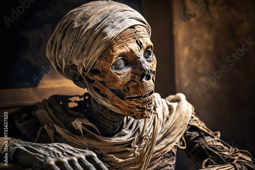 An Egyptian mummy. Background. 
