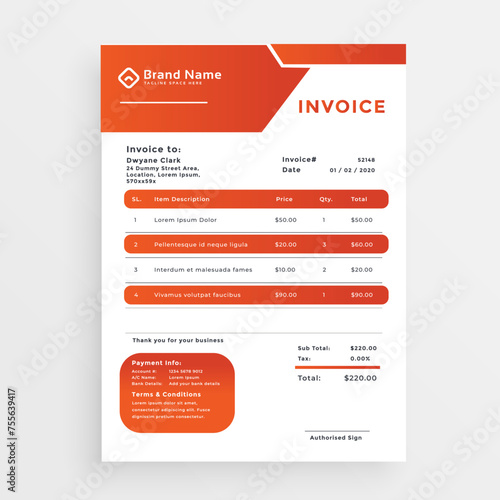 Business invoice form template. Invoicing quotes, money bills or price invoices and payment agreement design templates. Tax form, bill graphic or payment receipt page vector set