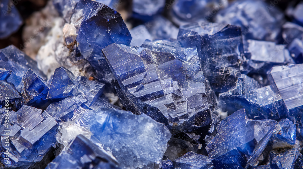 Blue crystals close-up shot.
