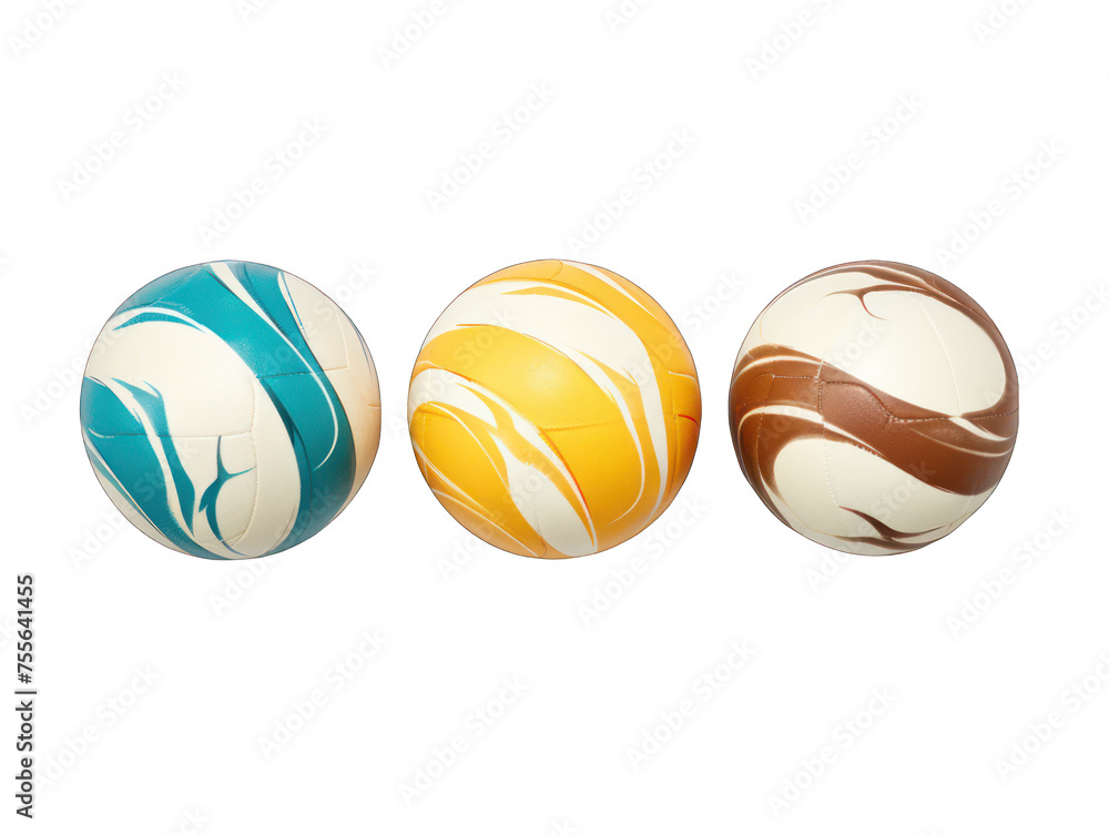 beach volleyball collection set isolated on transparent background, transparency image, removed background