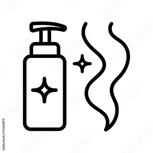 Hair care icon, loss treatment, moisturizing and applying creatine, healthy roots, serum for follicle, line symbol