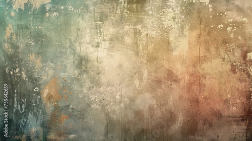 Grunge abstract art background with distressed textures and muted colors photo