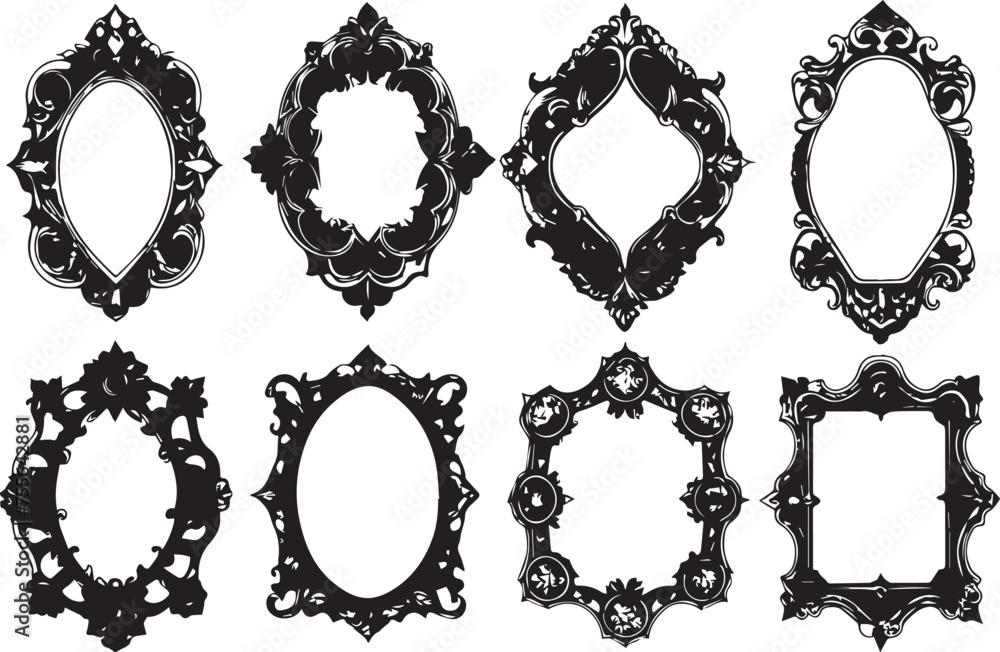 Obraz premium Set frames. Hand drawn vector illustration