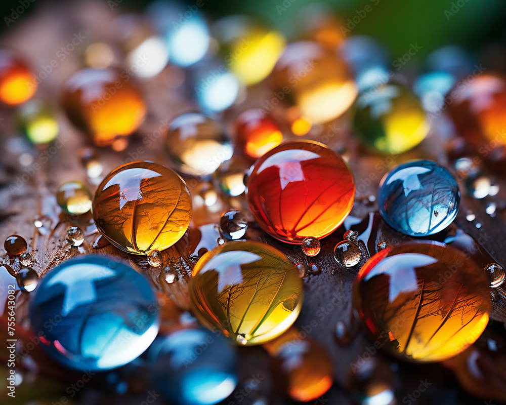 Droplets catch light prism magic at play Droplets catch light prism magic at play