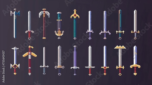 (18) icons. 8-Bit Blade of Nostalgia: A Pixel Art (Retro Style) Swords