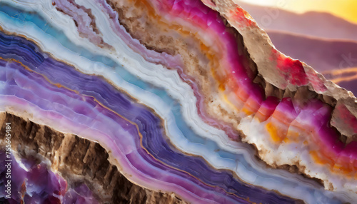 Gradient surface of agate rock