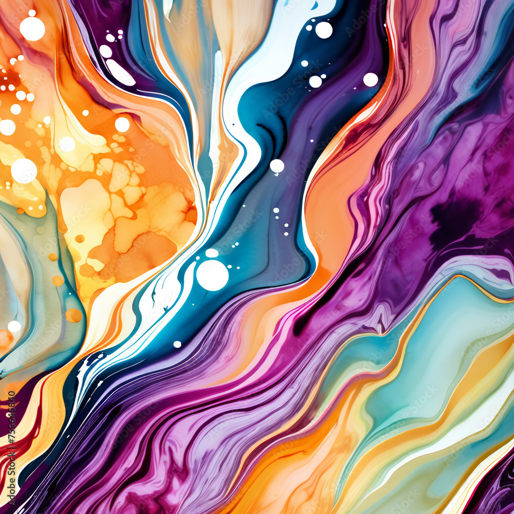 Closeup of abstract watercolor paint background texture with liquid fluid marbled paper texture banner texture. Generative AI (생성형 AI) Closeup of abstract watercolor paint background texture with liquid fluid marbled paper texture banner texture. Generative AI (생성형 AI)