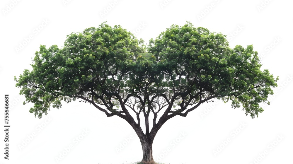 Obraz premium A large tree with a trunk that is split in half