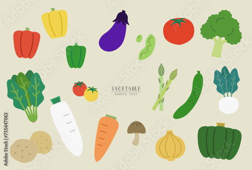 いろいろな野菜のイラスト素材セット / vector eps	