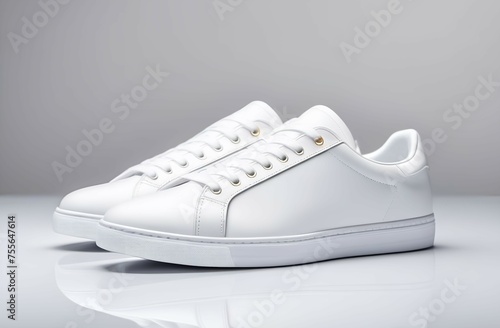 White sneakers mockup on white background