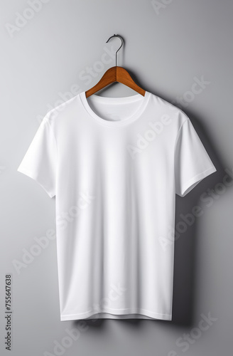 White T-shirt on hanger mockup