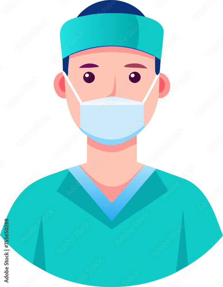 Vector flat style surgeon icon