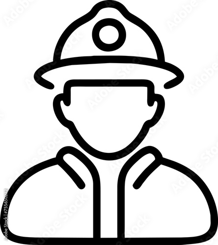 Vector firefighter line icon clipart