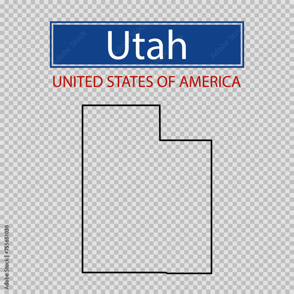 Utah state outline map, United States of America line icon, map borders of the USA Utah state. Utah state outline map, United States of America line icon, map borders of the USA Utah state.