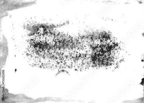 Ilustración abstracta de textura de papel sucio y manchado con textura de semitono de color.