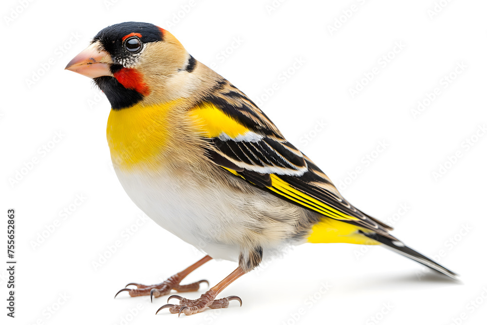 Obraz premium Vibrant Goldfinch Portrait: Exploring the Beauty of Birdlife in Close-Up Photography
