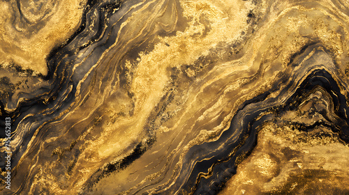 Luxurious Golden Marble Texture with Flowing Veins of Gold