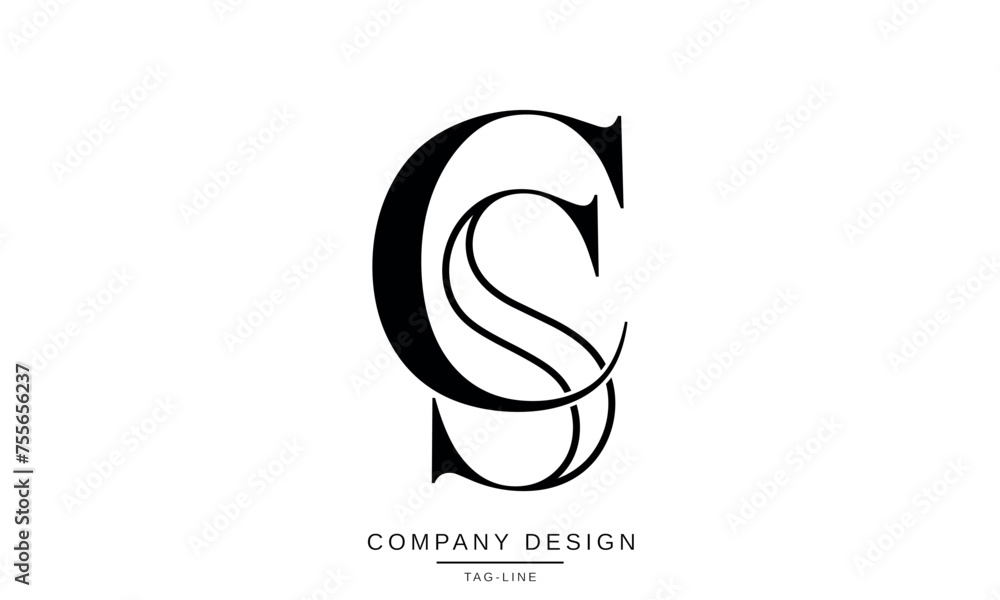 SC, CS Abstract Letters Logo Monogram Design Icon Font SC, CS Abstract Letters Logo Monogram Design Icon Font