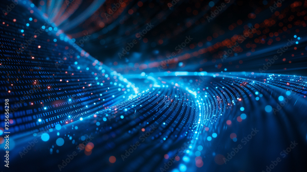 Abstract light particles flowing in a wave pattern. Abstract light particles flowing in a wave pattern.