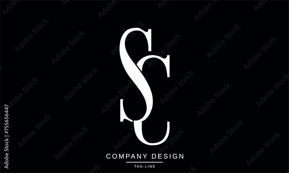 SC, CS Abstract Letters Logo Monogram Design Icon Font SC, CS Abstract Letters Logo Monogram Design Icon Font