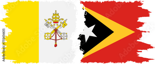 Timor-Leste - East Timor and Vatican grunge flags connection vecto