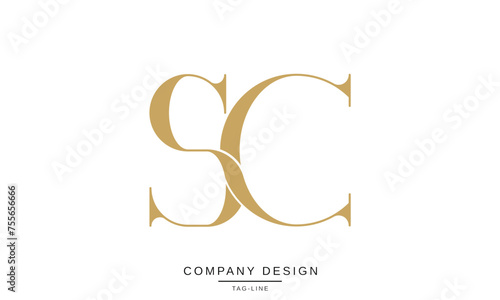 SC, CS Abstract Letters Logo Monogram Design Icon Font