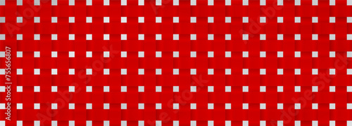 Red Interlacing seamless pattern, Woven pattern. Texture wicker ribbons. Repeating interlacement ribbons for websites, sticker labels, wallpaper, banners, leaflets, cover design, fabric. Vector EPS10.