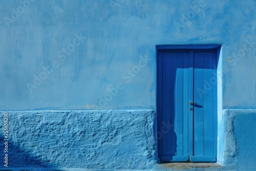 Blue door on blue background. © Deivison