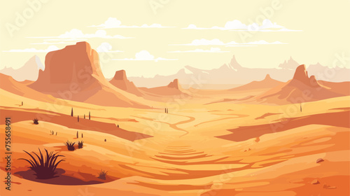 The most beautiful desert in the world .. flat Vector