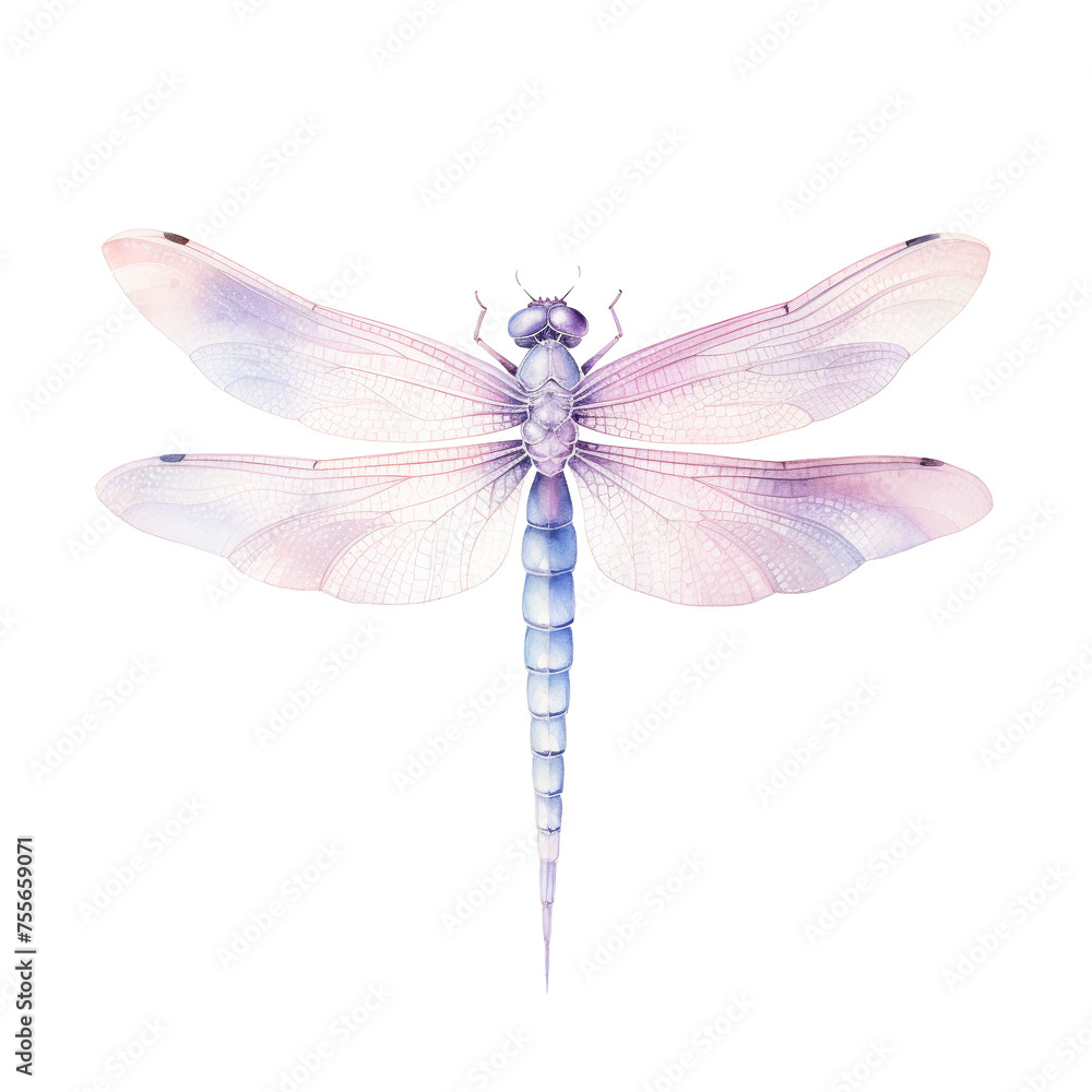 Watercolor Dragonfly Isolated Watercolor Dragonfly Isolated
