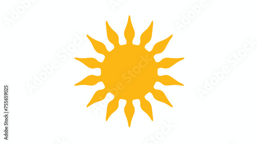 Sun icon in simple style on a white background flat