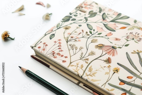 Floral Whispers: A Notebook Blooming With Imagination. Generative AI.