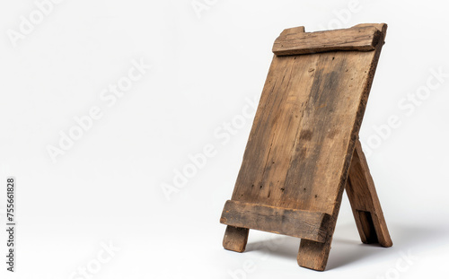 A wooden board, in the style of traincore, stands on a white background. photo