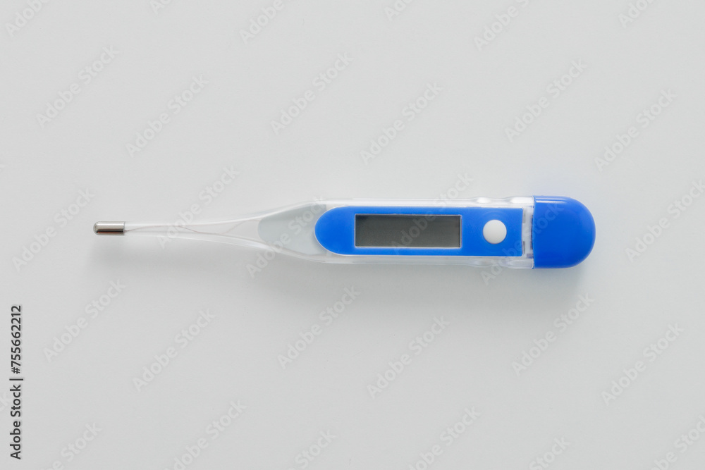 Electronic modern thermometer on white background Electronic modern thermometer on white background