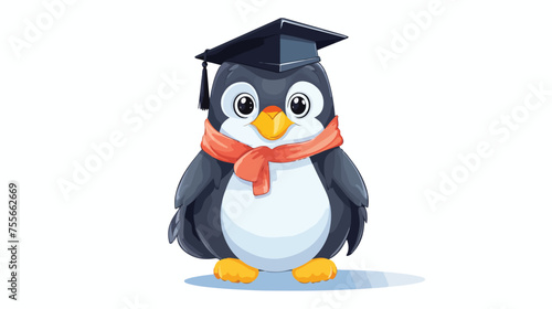 Penguin student .. flat vector isolated on white background © Megan