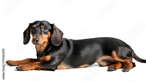 black baby puppy dachshund transparent background