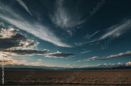 Clouds Hovering Above Wide Open Field